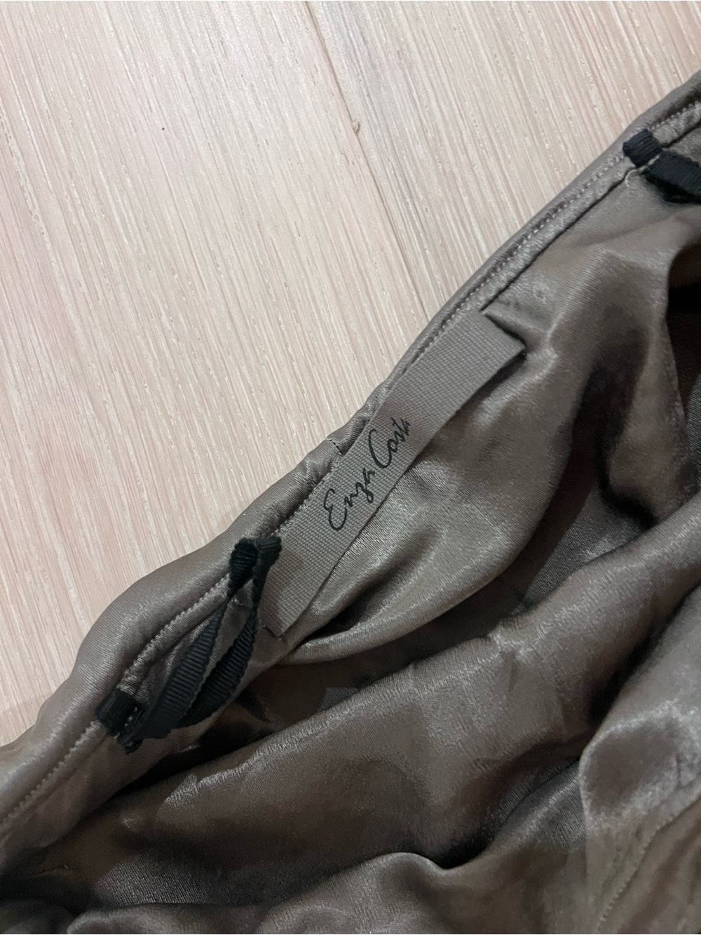 Enza Costa Brown Satin Jogger Pants